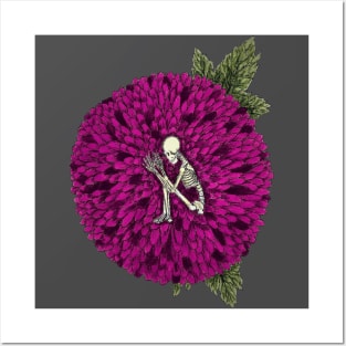 Skeleton Flower Bed Posters and Art